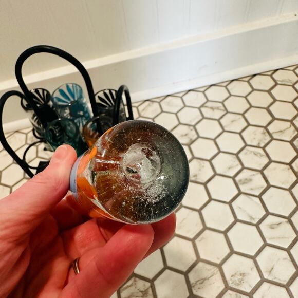 Hand blown shot glass set with rack Barware
Wrought iron rack - Picture 6 of 8